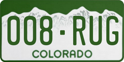 CO license plate 008RUG