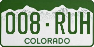 CO license plate 008RUH