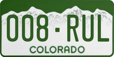 CO license plate 008RUL