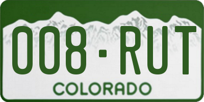 CO license plate 008RUT