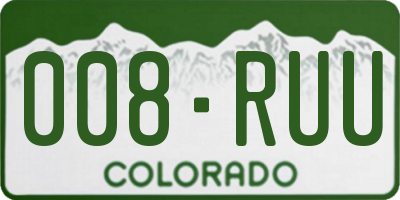 CO license plate 008RUU