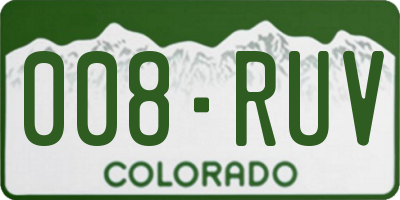CO license plate 008RUV
