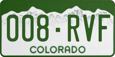 CO license plate 008RVF
