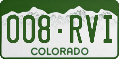 CO license plate 008RVI