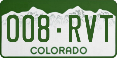 CO license plate 008RVT