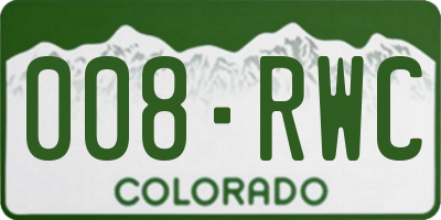 CO license plate 008RWC