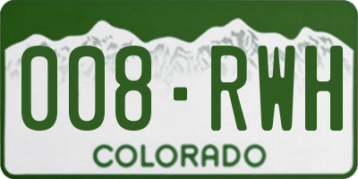 CO license plate 008RWH