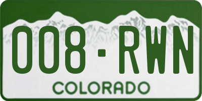 CO license plate 008RWN