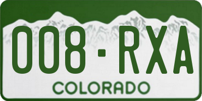 CO license plate 008RXA