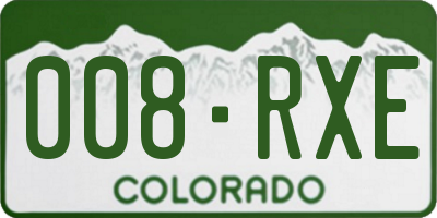 CO license plate 008RXE