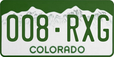 CO license plate 008RXG