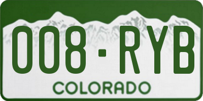CO license plate 008RYB
