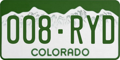 CO license plate 008RYD