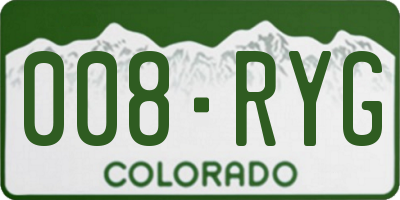 CO license plate 008RYG