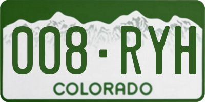 CO license plate 008RYH