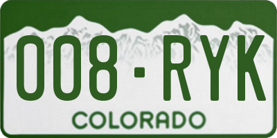 CO license plate 008RYK