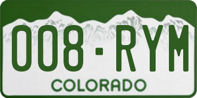 CO license plate 008RYM
