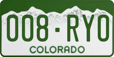 CO license plate 008RYO