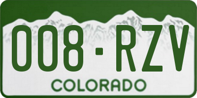 CO license plate 008RZV