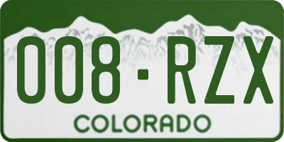 CO license plate 008RZX