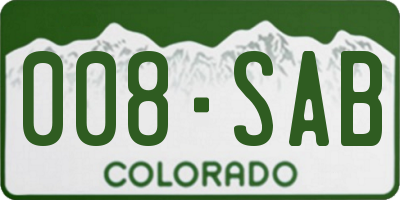 CO license plate 008SAB