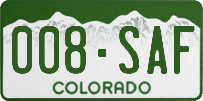 CO license plate 008SAF