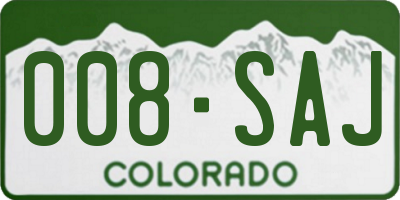 CO license plate 008SAJ