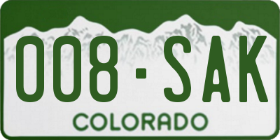 CO license plate 008SAK
