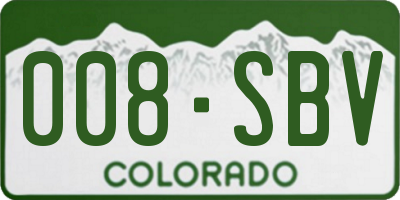 CO license plate 008SBV
