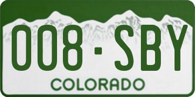 CO license plate 008SBY