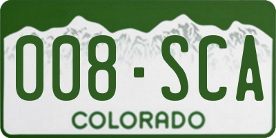CO license plate 008SCA