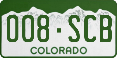CO license plate 008SCB