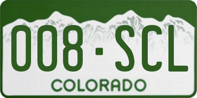 CO license plate 008SCL
