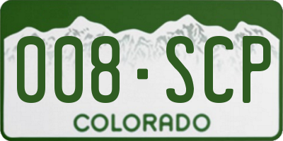 CO license plate 008SCP