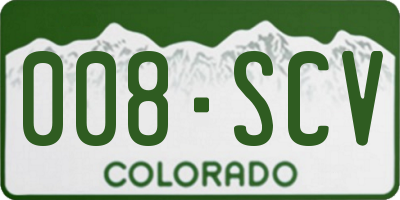 CO license plate 008SCV