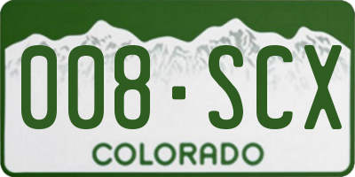 CO license plate 008SCX