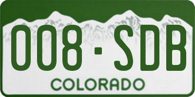 CO license plate 008SDB