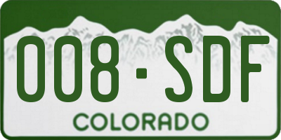 CO license plate 008SDF