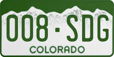 CO license plate 008SDG