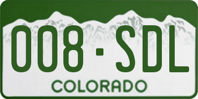 CO license plate 008SDL