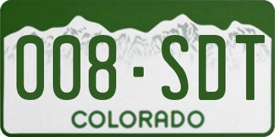 CO license plate 008SDT