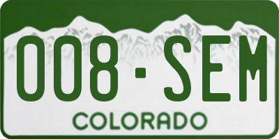 CO license plate 008SEM