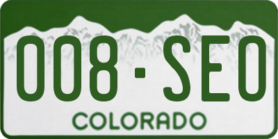 CO license plate 008SEO