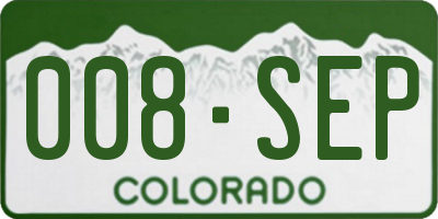 CO license plate 008SEP
