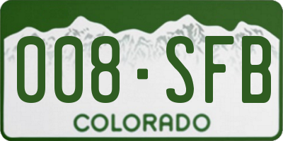 CO license plate 008SFB