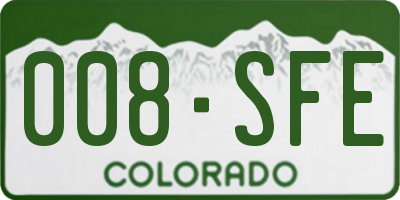 CO license plate 008SFE