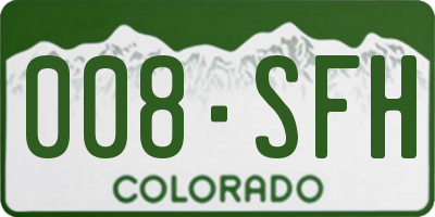 CO license plate 008SFH