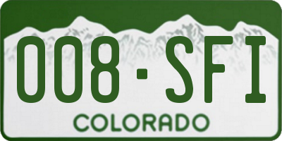 CO license plate 008SFI