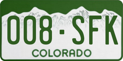 CO license plate 008SFK