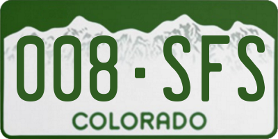 CO license plate 008SFS